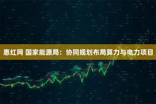惠红网 国家能源局：协同规划布局算力与电力项目