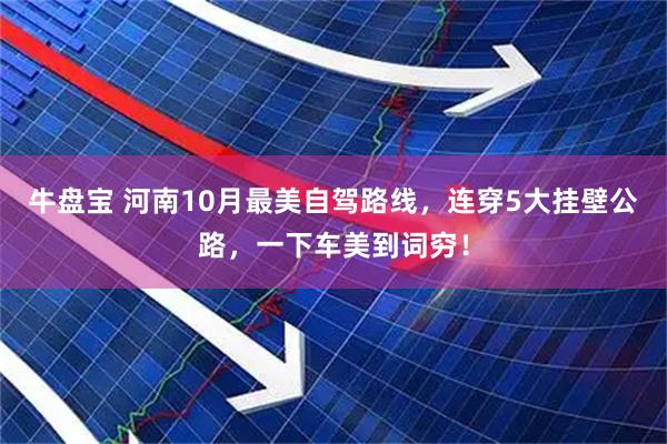 牛盘宝 河南10月最美自驾路线，连穿5大挂壁公路，一下车美到词穷！