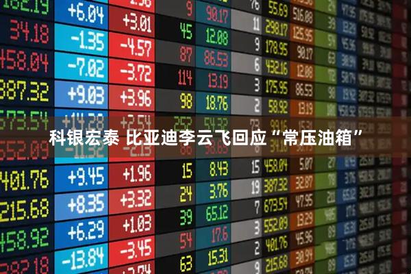科银宏泰 比亚迪李云飞回应“常压油箱”