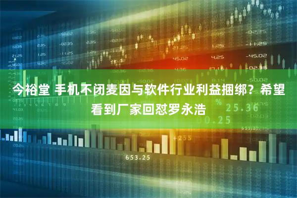 今裕堂 手机不闭麦因与软件行业利益捆绑？希望看到厂家回怼罗永浩